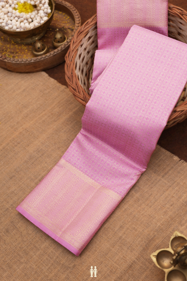 Kanchipuram Silk Saree In Orchid Pink With Brocade Design