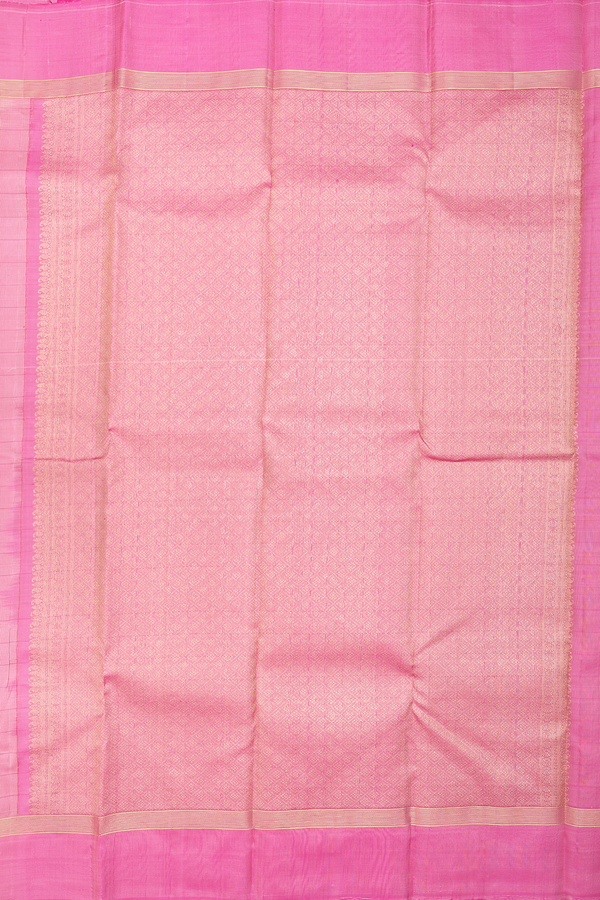 Kanchipuram Silk Saree In Orchid Pink With Checks Design