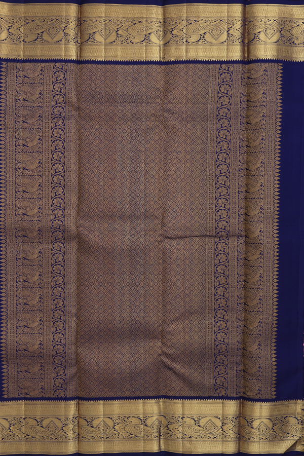 Kanchipuram Silk Saree In Orchid Pink With Checks Design