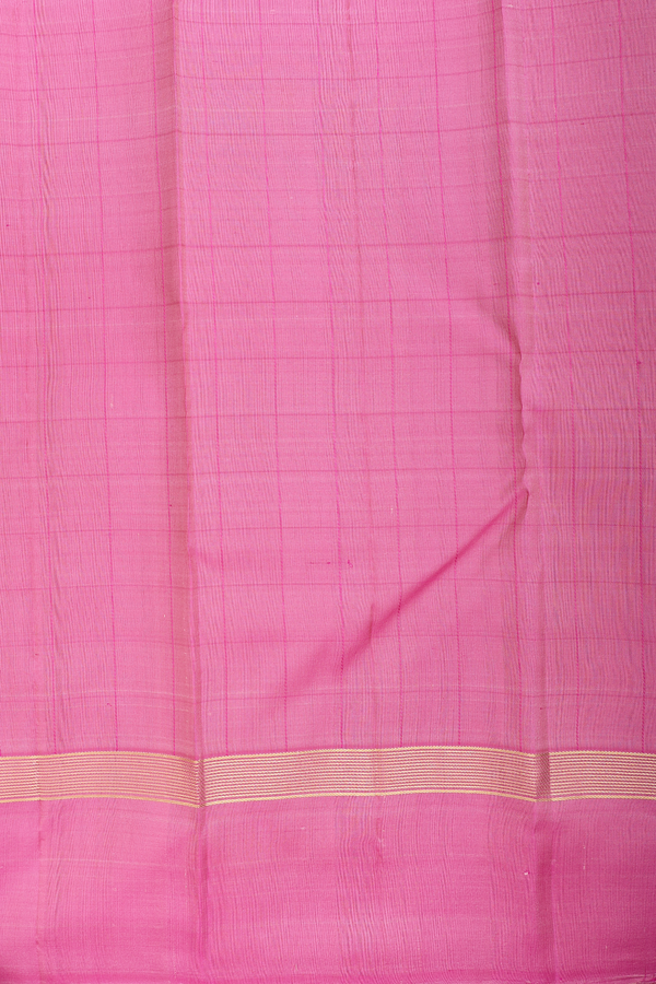 Kanchipuram Silk Saree In Orchid Pink With Checks Design