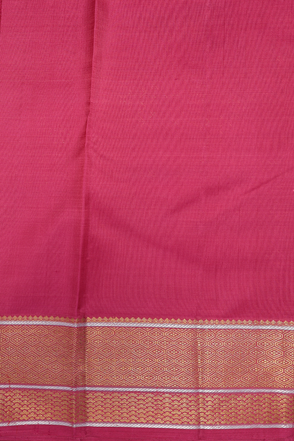Kanchipuram Silk Saree In Orchid Pink With Checks Design