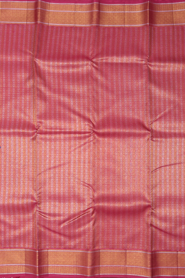 Kanchipuram Silk Saree In Orchid Pink With Checks Design