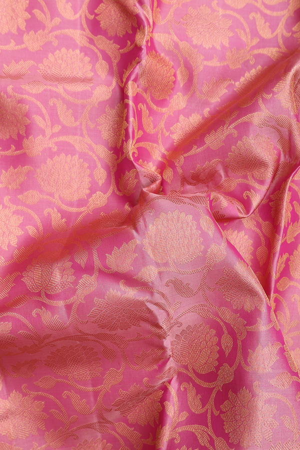 Kanchipuram Silk Saree In Orchid Pink With Floral Design