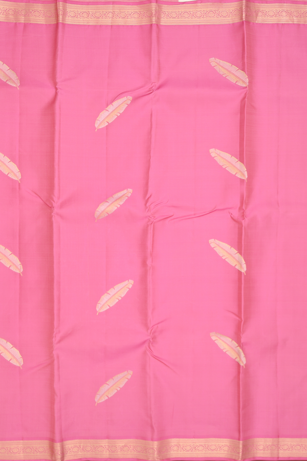 Kanchipuram Silk Saree In Orchid Pink With Leaf Motifs