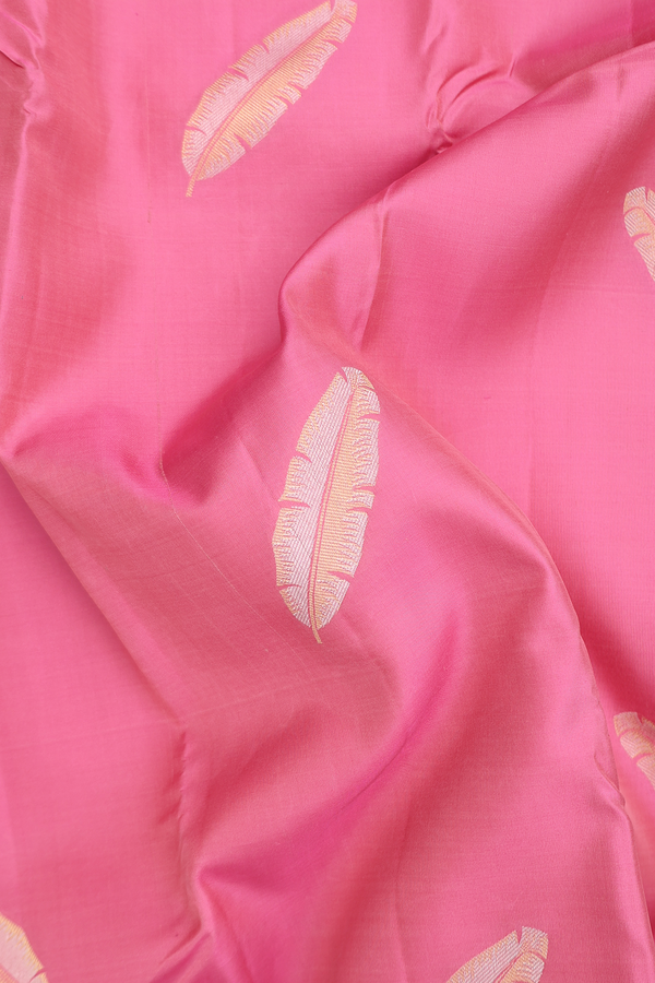 Kanchipuram Silk Saree In Orchid Pink With Leaf Motifs