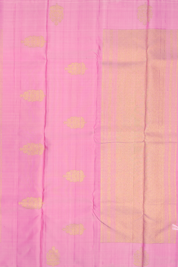 Kanchipuram Silk Saree In Orchid Pink With Stripes Design