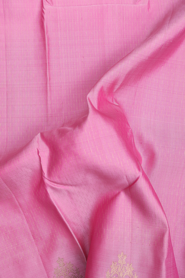 Kanchipuram Silk Saree In Orchid Pink With Stripes Design