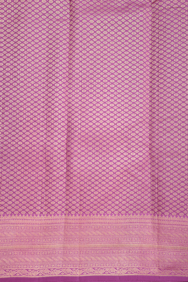 Kanchipuram Silk Saree In Orchid Purple With Zari Buttas
