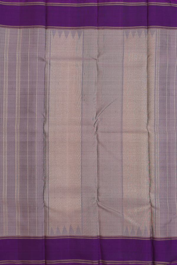 Kanchipuram Silk Saree In Oxford Brown With Checks Design