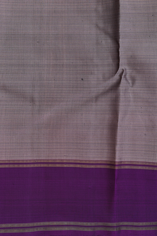 Kanchipuram Silk Saree In Oxford Brown With Checks Design