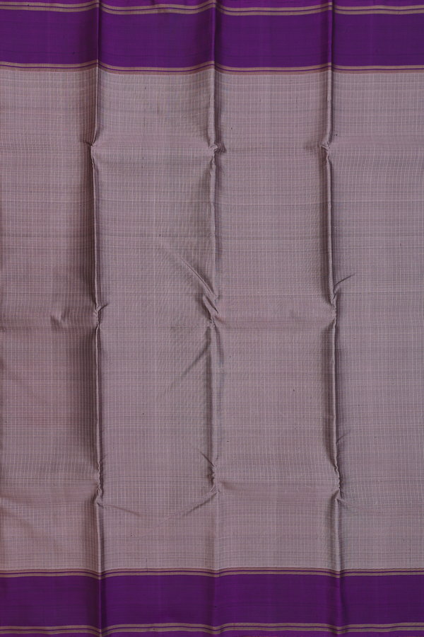 Kanchipuram Silk Saree In Oxford Brown With Checks Design