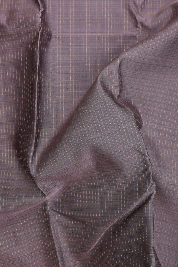 Kanchipuram Silk Saree In Oxford Brown With Checks Design