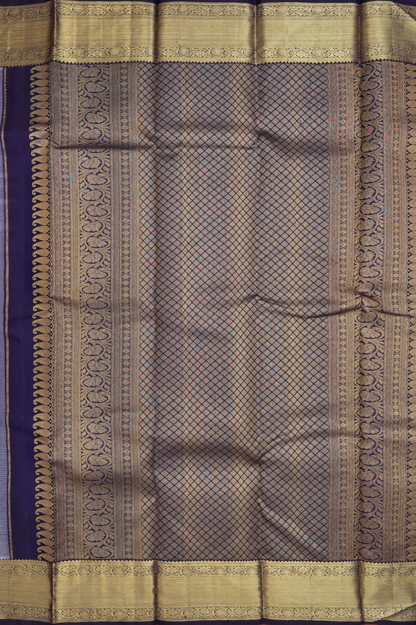 Kanchipuram Silk Saree In Pale Brown With Jacquard Pattern