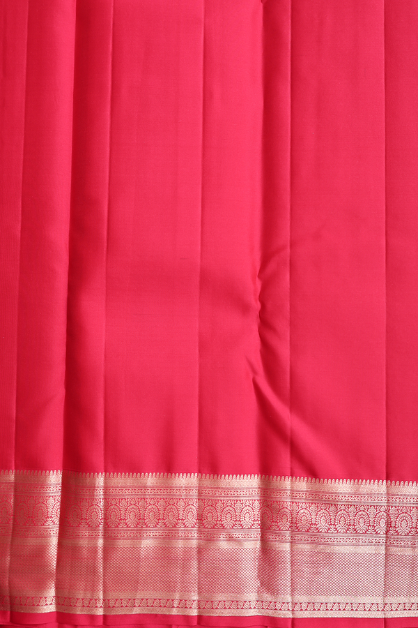 Kanchipuram Silk Saree In Pale Brown With Leaf Design