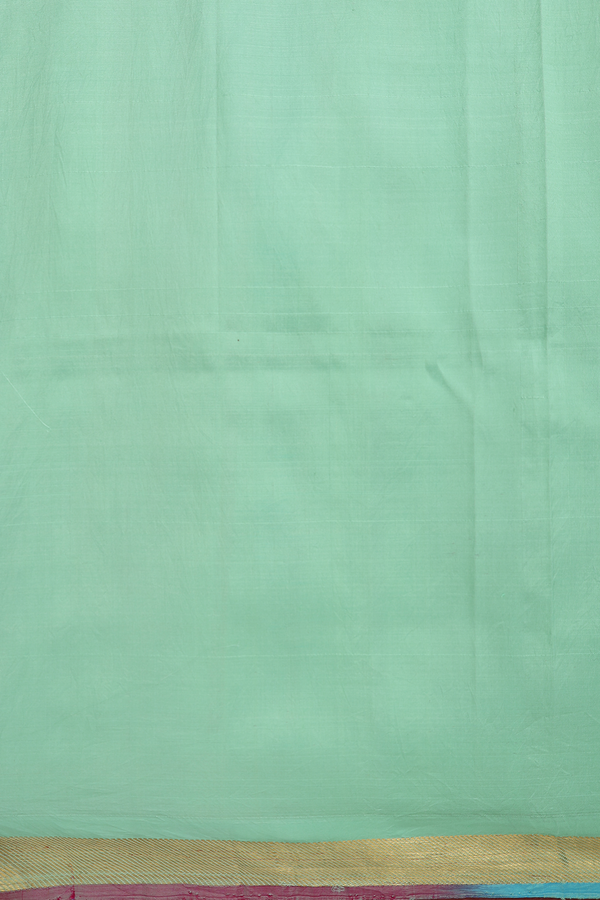Kanchipuram Silk Saree In Pale Green With Printed Design