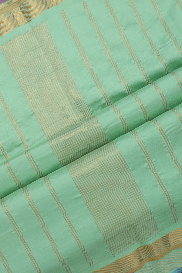 Kanchipuram Silk Saree In Pale Green With Printed Design