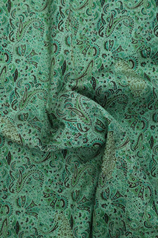 Kanchipuram Silk Saree In Pale Green With Printed Design