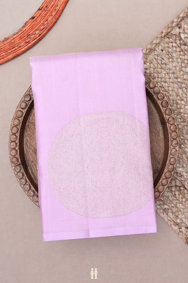 Kanchipuram Silk Saree In Pale Mauve With Mandala Design