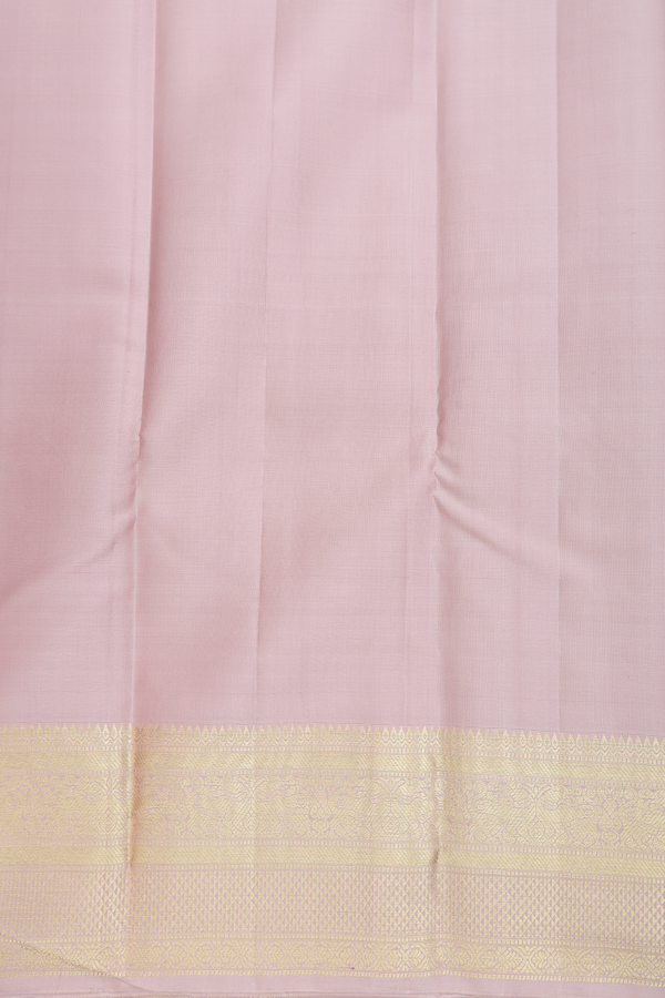 Kanchipuram Silk Saree In Pale Pink With Chakram Buttas
