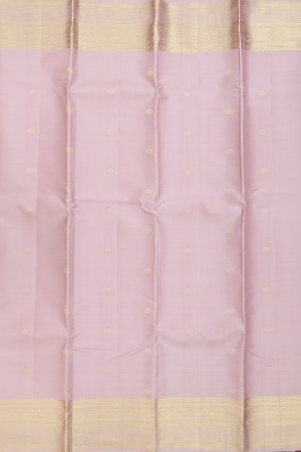 Kanchipuram Silk Saree In Pale Pink With Chakram Buttas