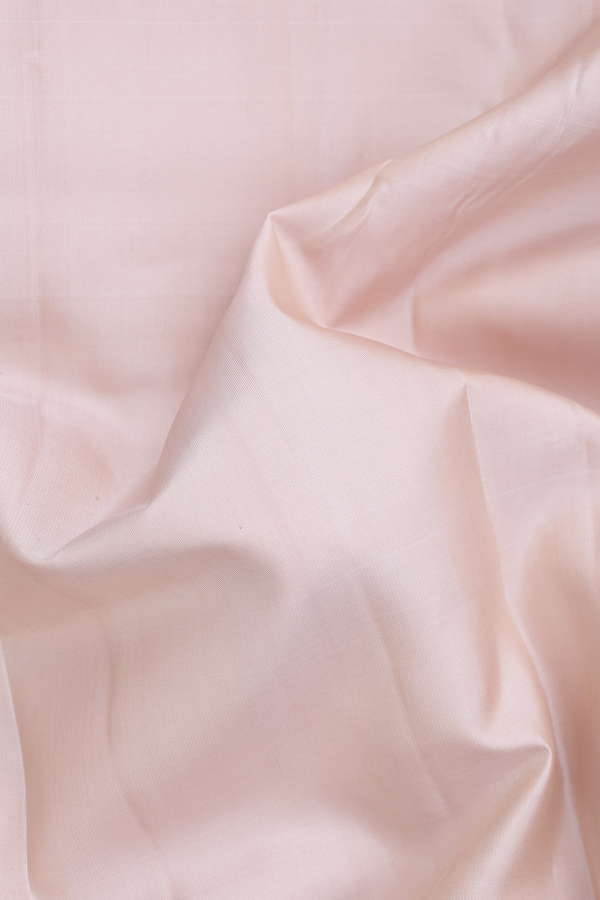 Kanchipuram Silk Saree In Pale Pink With Temple Border