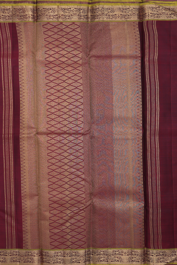 Kanchipuram Silk Saree In Parrot Green With Brocade Design