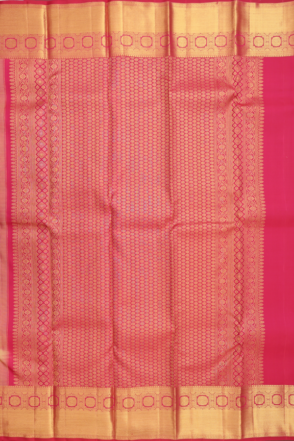 Kanchipuram Silk Saree In Parrot Green With Diamond Design