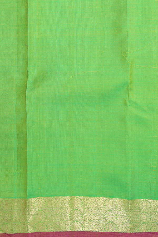 Kanchipuram Silk Saree In Parrot Green With Jacquard Pattern