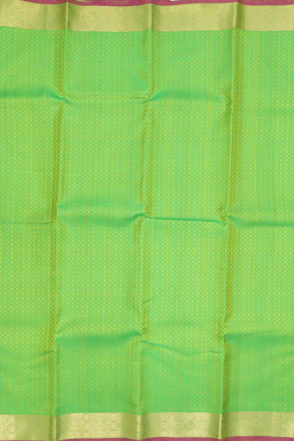 Kanchipuram Silk Saree In Parrot Green With Jacquard Pattern