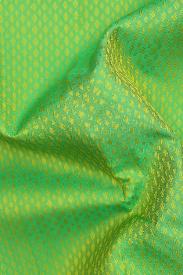 Kanchipuram Silk Saree In Parrot Green With Jacquard Pattern