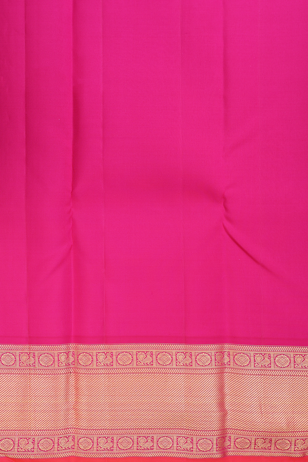 Kanchipuram Silk Saree In Parrot Green With Paisley Buttas