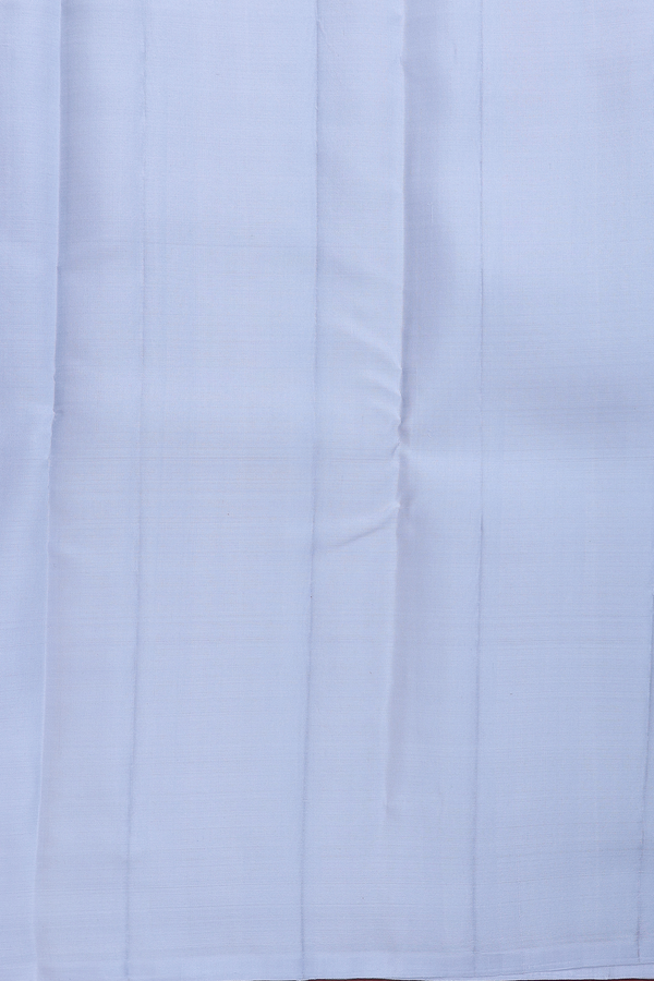 Kanchipuram Silk Saree In Pastel Blue With Temple Border