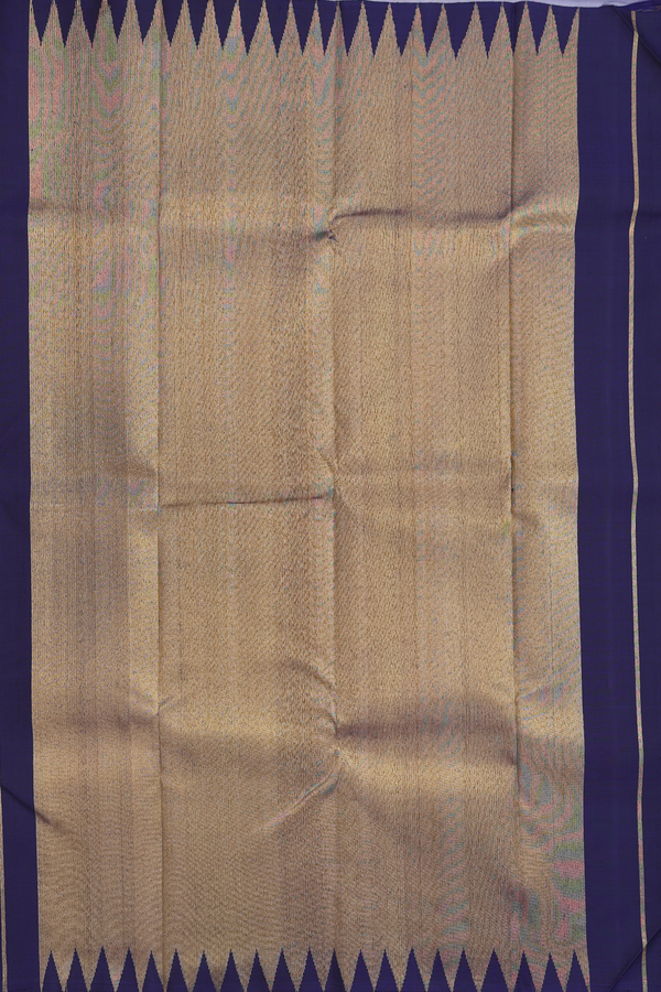 Kanchipuram Silk Saree In Pastel Brown With Big Zari Border