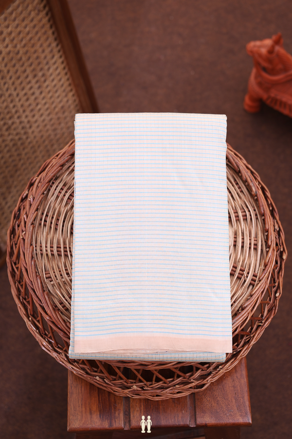 Kanchipuram Silk Saree In Beige With Checks Design