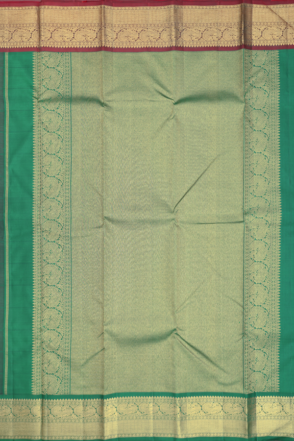 Kanchipuram Silk Saree In Pastel Brown With Checks Design