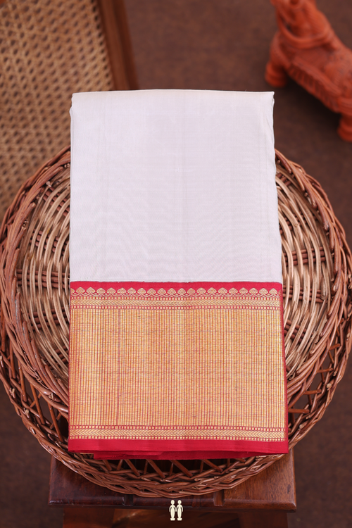 Kanchipuram Silk Saree In Pastel Brown With Korvai Border