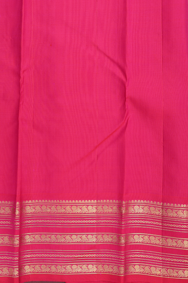 Kanchipuram Silk Saree Pastel Brown With Traditional Border