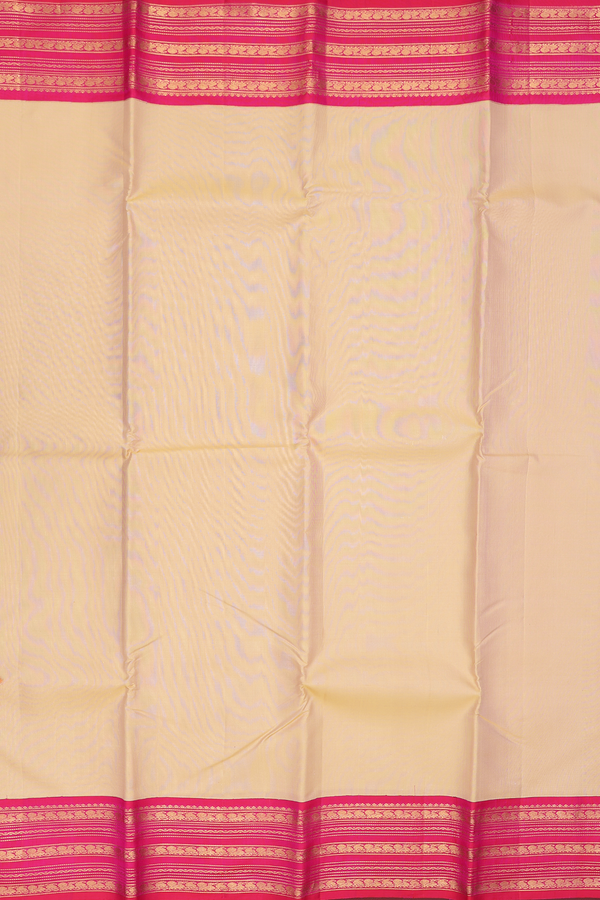 Kanchipuram Silk Saree Pastel Brown With Traditional Border