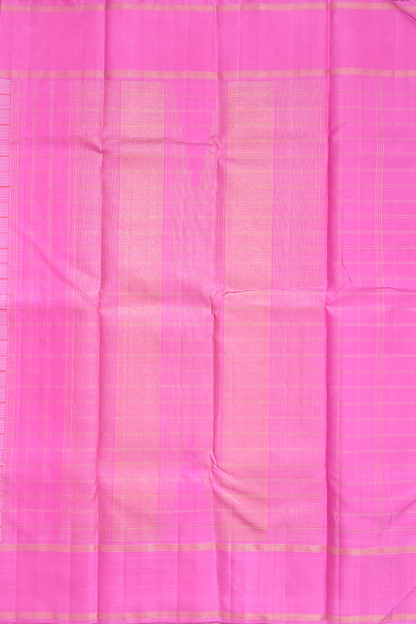 Kanchipuram Silk Saree In Pastel Brown With Stripes Design