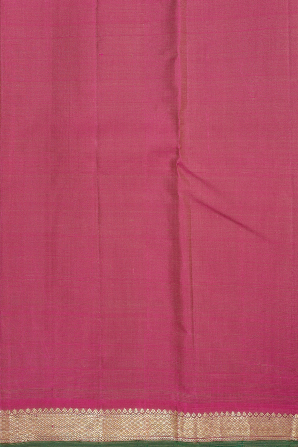 Kanchipuram Silk Saree In Pastel Brown With Stripes Design