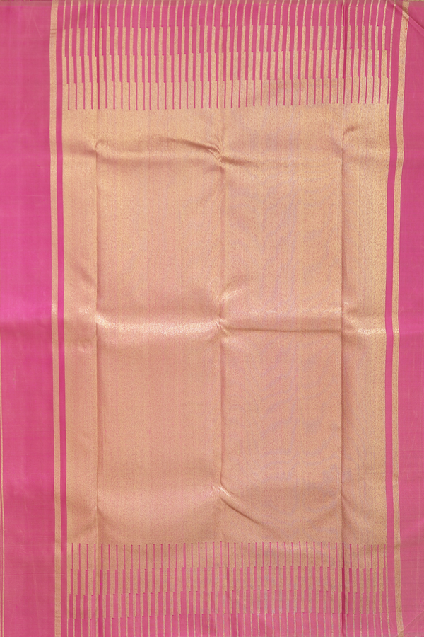 Kanchipuram Silk Saree In Pastel Brown With Temple Border