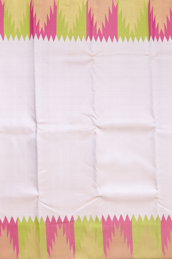 Kanchipuram Silk Saree In Pastel Brown With Temple Border