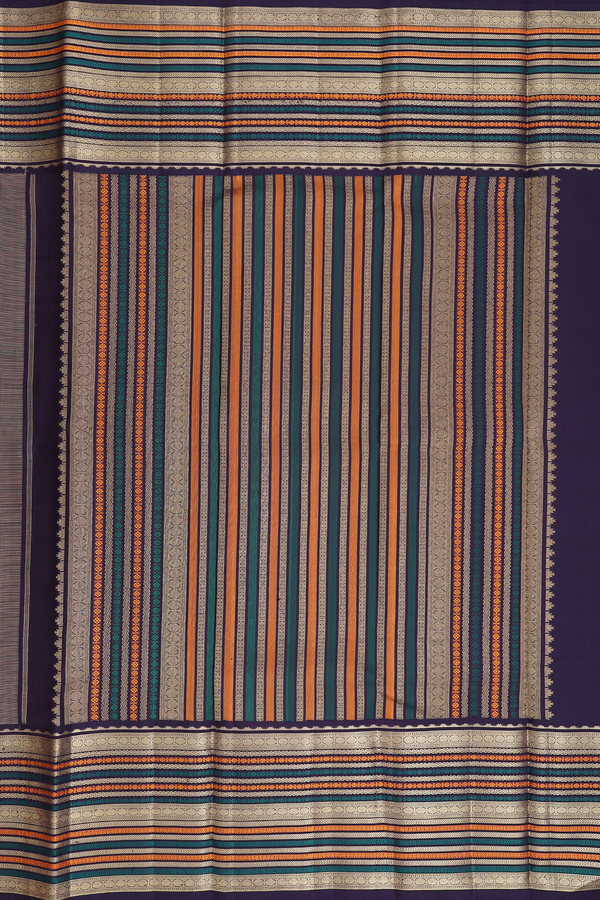 Kanchipuram Silk Saree In Pastel Brown With Threadwork Buttas