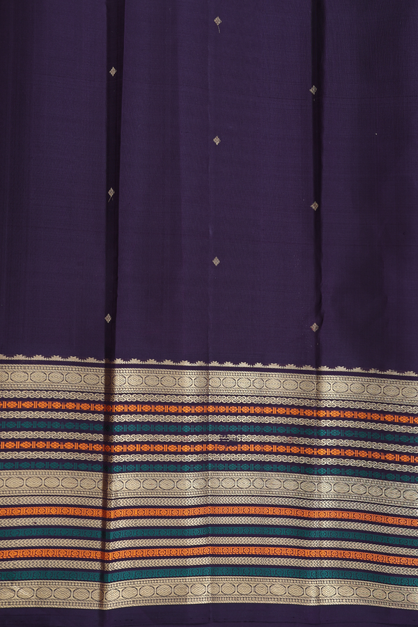 Kanchipuram Silk Saree In Pastel Brown With Threadwork Buttas