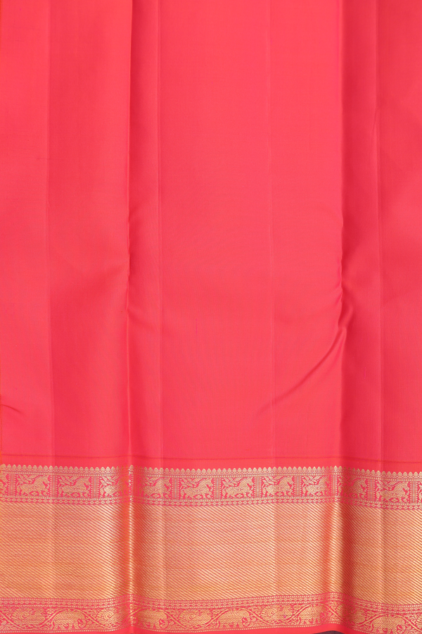 Kanchipuram Silk Saree In Pastel Brown With Zari Buttas