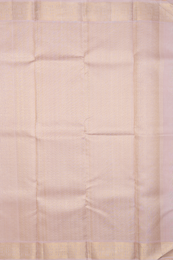 Kanchipuram Silk Saree In Pastel Brown With Zari Buttis