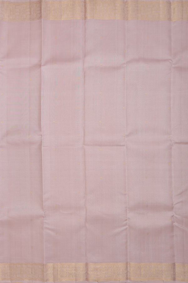 Kanchipuram Silk Saree In Pastel Brown With Zari Buttis
