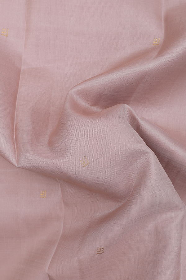 Kanchipuram Silk Saree In Pastel Brown With Zari Buttis