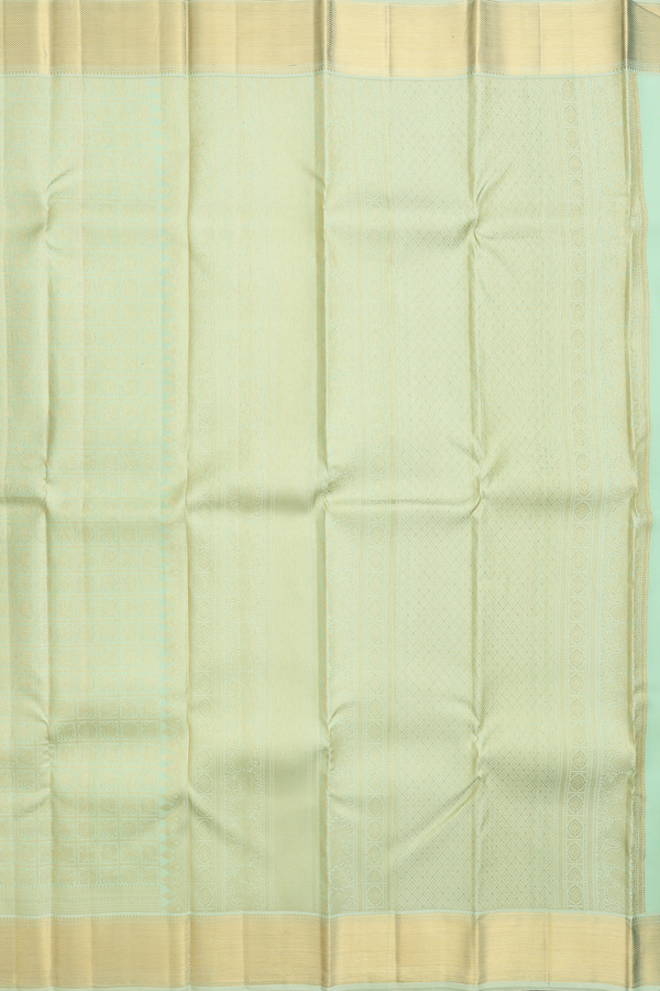 Kanchipuram Silk Saree In Pastel Green With Brocade Design