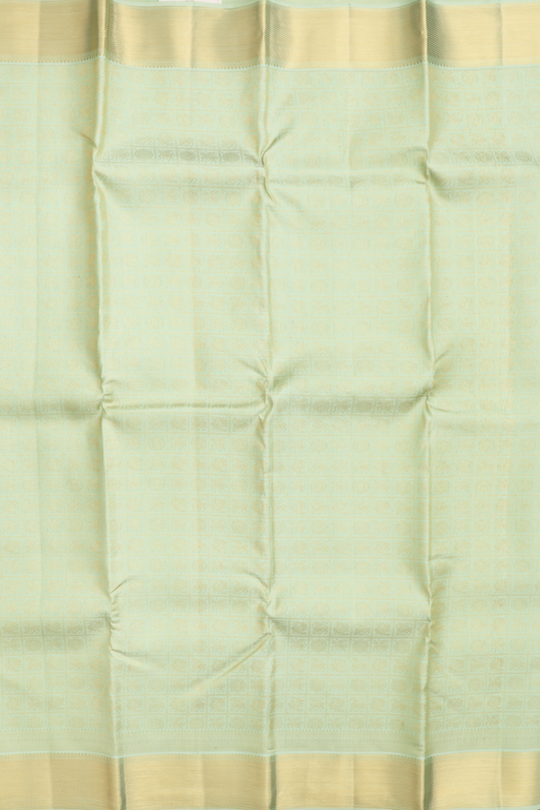 Kanchipuram Silk Saree In Pastel Green With Brocade Design